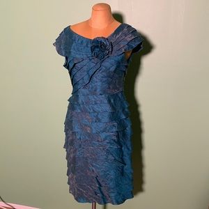 ❤️London Times❤️ 1960s Vintage ruffle look HOLLYWOOD glam dress